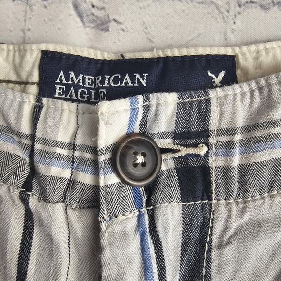 American Eagle Outfitters Chino Shorts Mens Size 31‎ Plaid Golf Casual 2009 - Picture 3 of 11